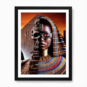 Egyptian and Nubian Futuristic Illustration Art Print