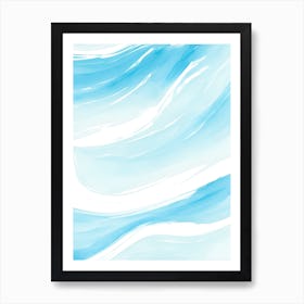 Blue Ocean Wave Watercolor Vertical Composition 161 Art Print