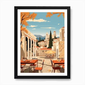 Greece 4 Travel Illustration Art Print