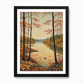 Autumn Lake In The Woods Art Print