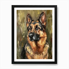 German Shepherd Acrylic Painting 7 Art Print