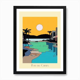 Poster Of Minimal Design Style Of Playa Del Carmen, Mexico 1 Art Print