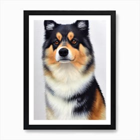 Finnish Lapphund 3 Watercolour Dog Art Print