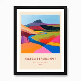 Colourful Abstract Brecon Beacons National Park Wales 2 Poster Art Print