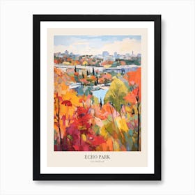 Autumn City Park Painting Echo Park Los Angeles United States 3 Poster Art Print