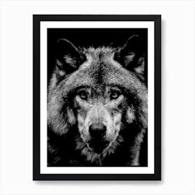 Wolf Line Art Art Print
