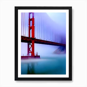 Golden Gate Bridge San Francisco Watercolor Print Art Print