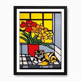 Marigold With A Cat 3 Pop Art Style Art Print