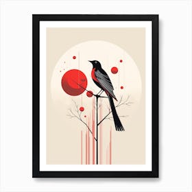 Bird Perching Minimalist 2 Art Print