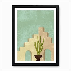 Cactus In Pot Art Print