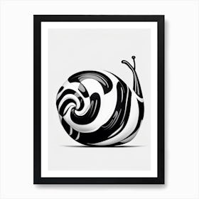 Full Body Snail Black And White 2 Pop Art Art Print