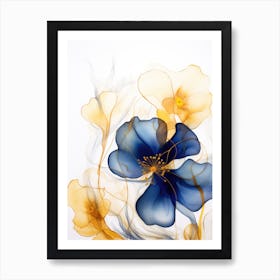 Blue And Yellow Flowers Art Print