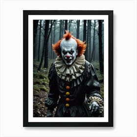 Haunted Forest: The Clown’s Stare Art Print