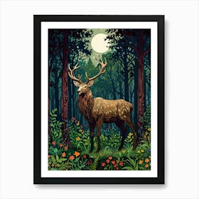 Deer In The Forest 9 Art Print