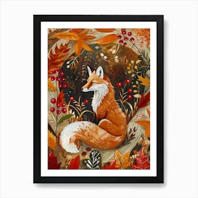 Solitary Fox In The Autumn 10 Art Print