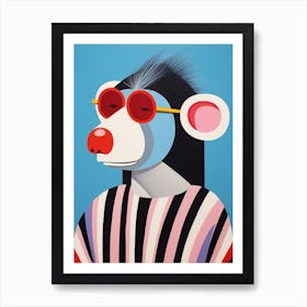 Little Baboon Wearing Sunglasses Art Print