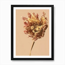This artistic painting depicts a beautiful and colorful flower captured in a unique artistic style. Art Print
