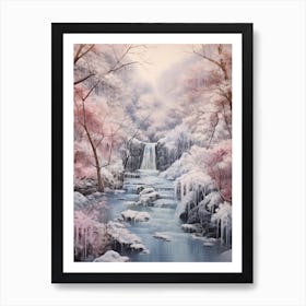 Dreamy Winter Painting Plitvice Lakes National Park Croatia 3 Art Print