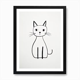 Cat One Line Art 3 Art Print