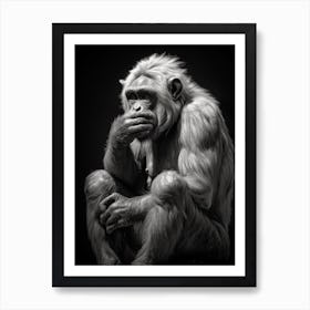 Photorealistic Thinker Monkey 3 Art Print