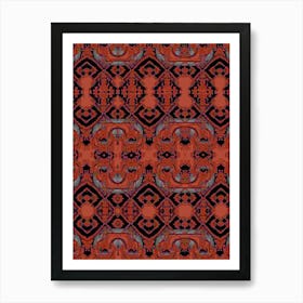 Red And Black Abstract Pattern Art Print