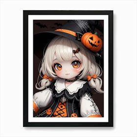 Cute Halloween Witch 7 Art Print