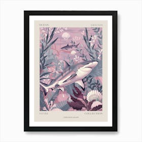 Purple Thresher Shark Illustration 2 Poster Art Print