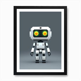 Square Light Gray Robot Art Print