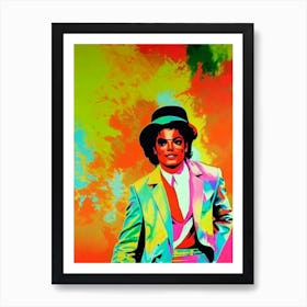Michael Jackson Colourful Pop Art Art Print