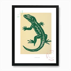 Forest Green Golden Gecko Bold Block Poster Art Print