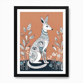 Kangaroo folk art, 1135 Art Print