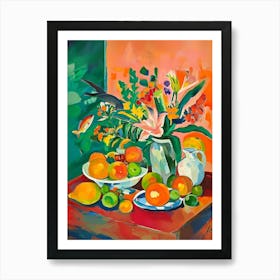 Fruit And Flowers Art Print