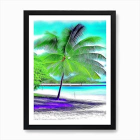 Huahine French Polynesia Soft Colours Tropical Destination Art Print