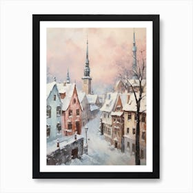 Dreamy Winter Painting Tallinn Estonia 2 Art Print