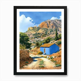 Blue House In The Mountains Art Print