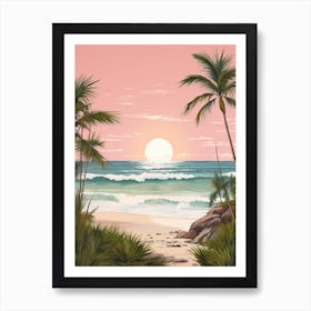 A Canvas Painting Of Tulum Beach, Riviera Maya Mexico 1 Art Print