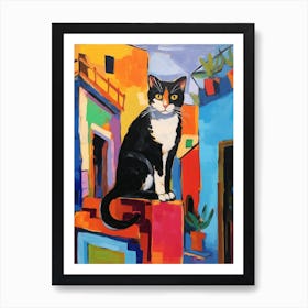 Painting Of A Cat In Essaouira Morocco 2 Art Print