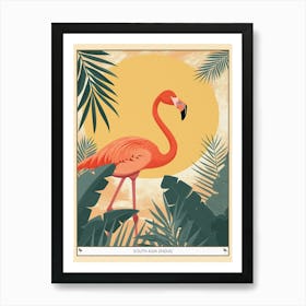Greater Flamingo South Asia India Tropical Illustration 4 Poster Art Print