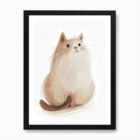 Norwegian Forest Cat Cat Clipart Illustration 1 Art Print