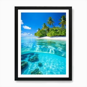 Relax Ocean Plant Idylli Holiday Coastline Beautiful Calm Shore Blue Paradise Sunlight N (33) Art Print