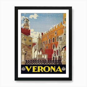 Verona Italy Vintage Travel Poster Art Print