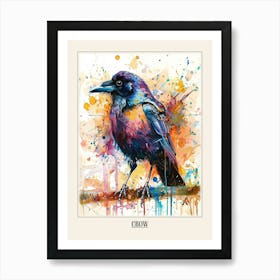 Crow Colourful Watercolour 4 Poster Art Print