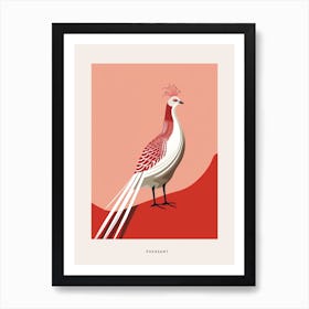 Minimalist Pheasant 4 Bird Poster Art Print