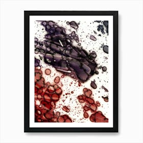 Watercolor Abstraction Purple Splashes 2 Art Print