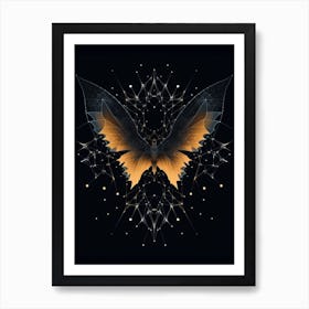 Geometric Bat Illustration 1 Art Print