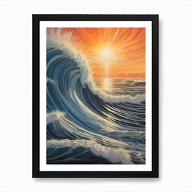 Sunset Over The Ocean 4 Art Print