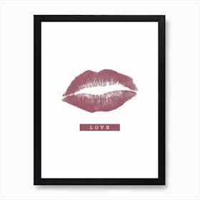 Lips Purple Love Art Print