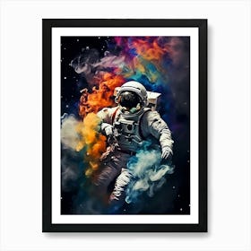 Astronaut In Space Art Print