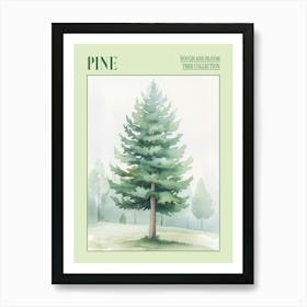 Pine Tree Atmospheric Watercolour Painting 3 Poster Art Print