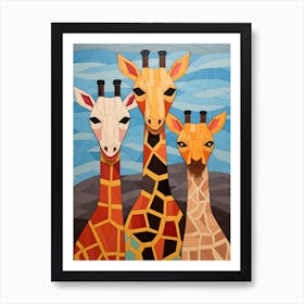 Three Giraffes Art Print